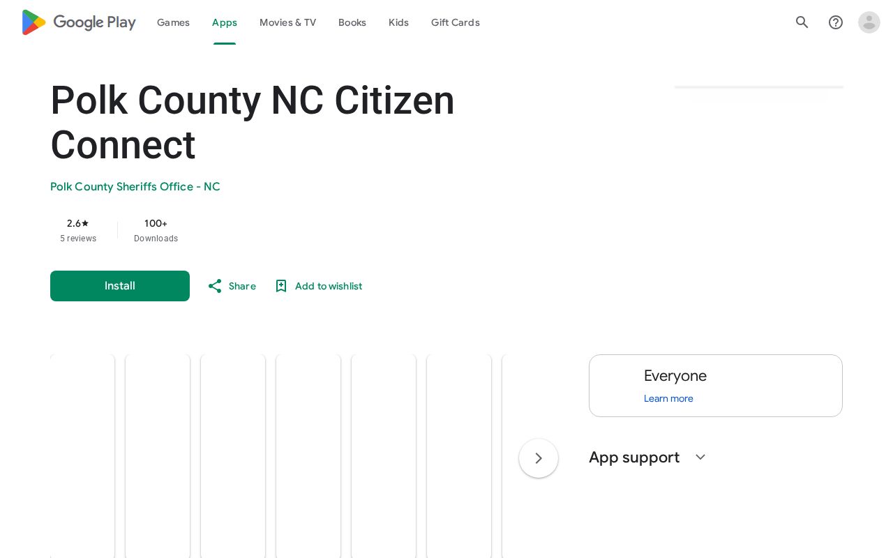 Polk County NC Citizen Connect app listing