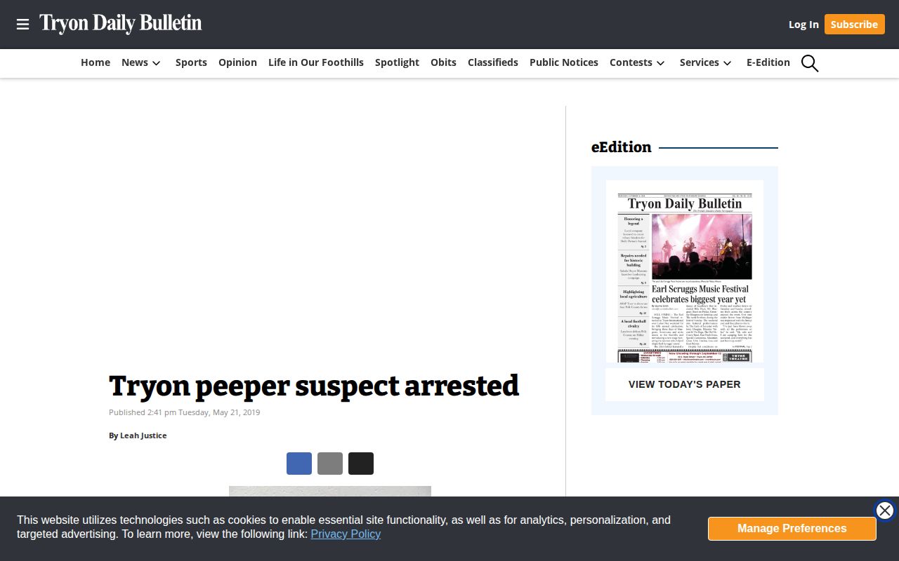 Tryon Daily Bulletin historical Polk County arrest article